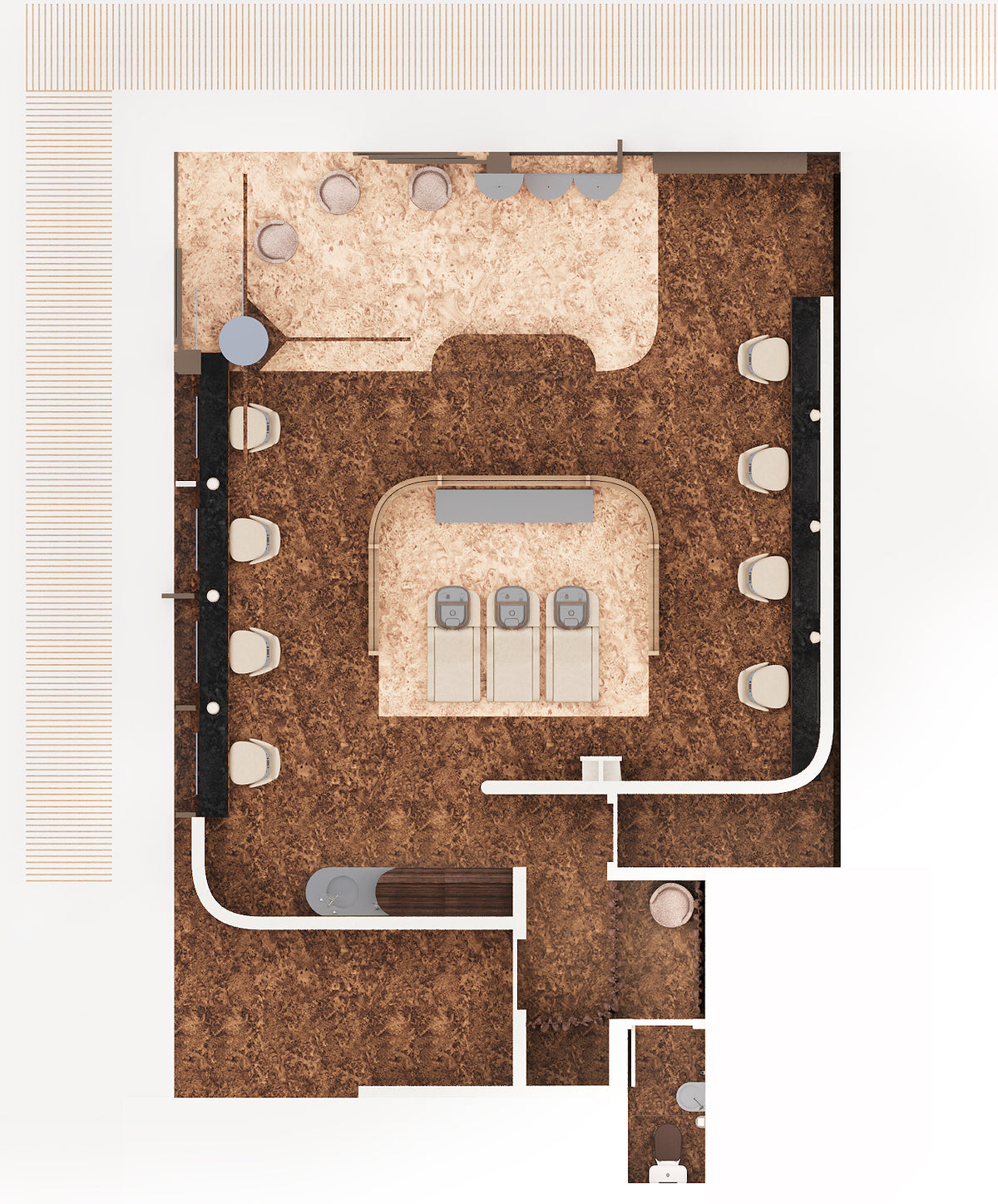 Floor plan of the West Vancouver salon